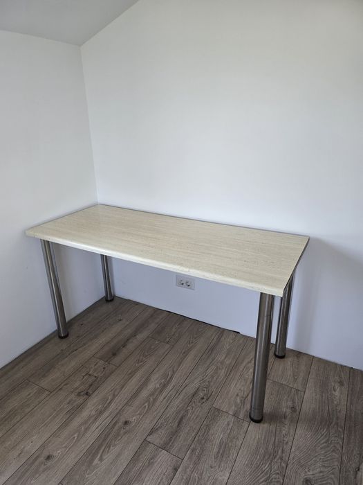 Masa din blat de mobila de bucatarie cu picioare demontabile inox 140 lungime pe 60 latime