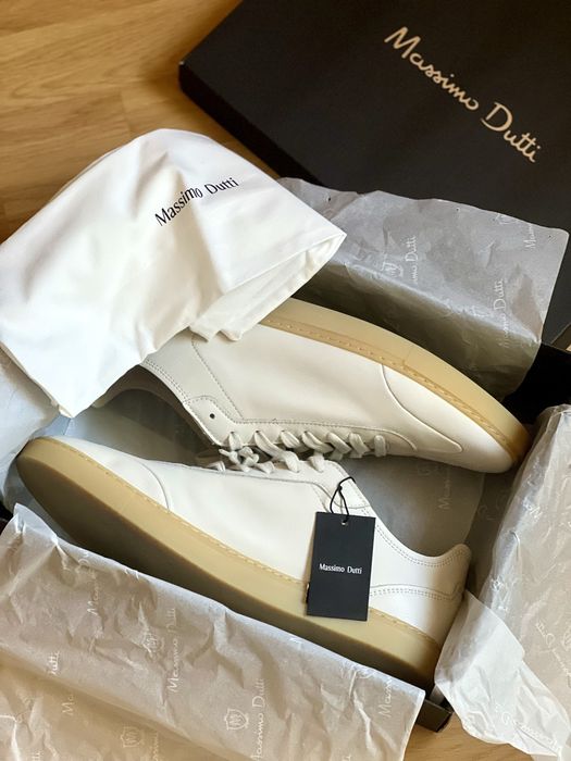 Massimo Dutti adidasi barbati noi piele alb