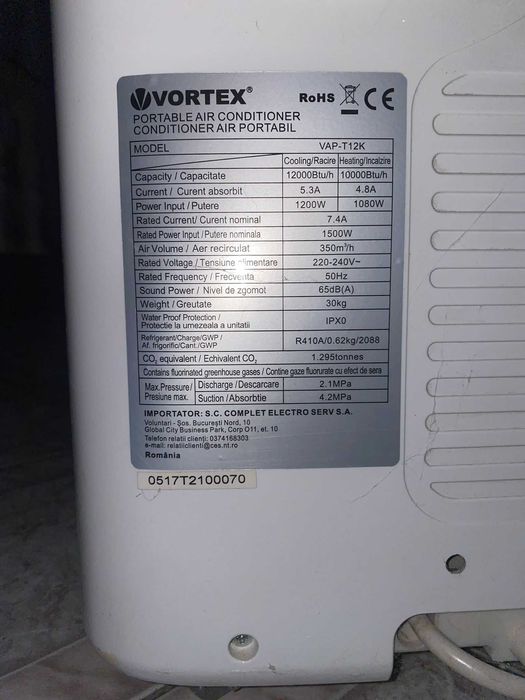 aer conditionat portabil vortex • Anunturi gratuite • OLX.ro
