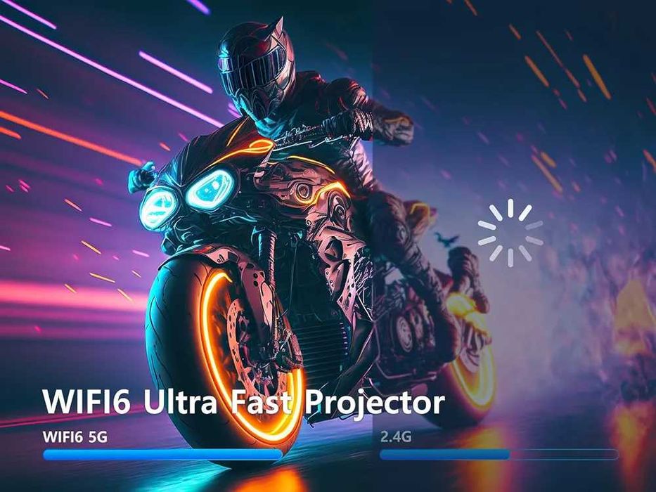 Videoproiector portabil SMART 12000lumeni Android11 WiFi6 Bluetooth 4K