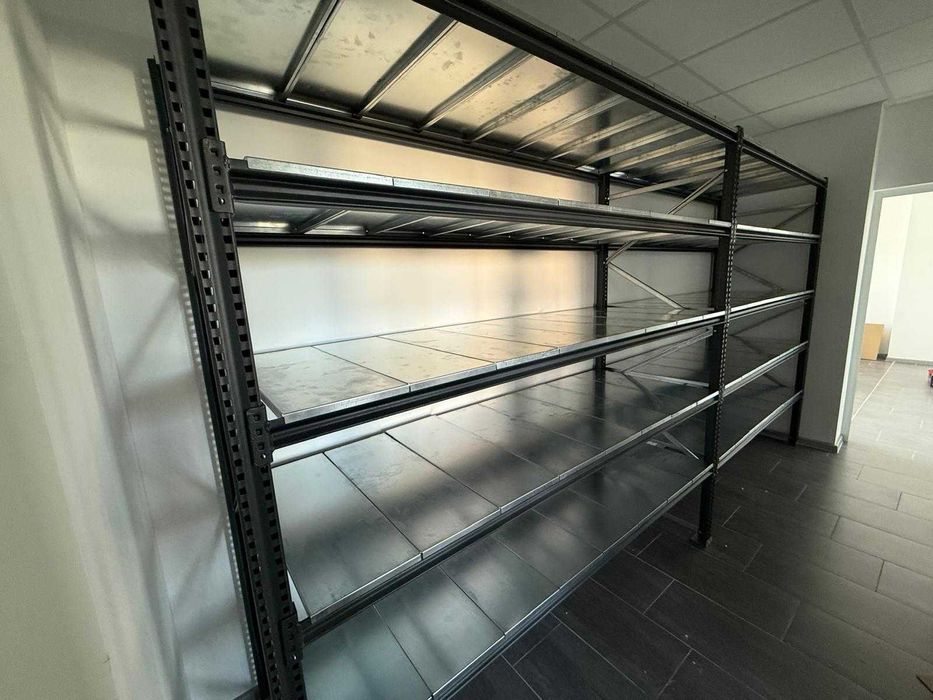 Наличен  Складов стелаж, стелажи за архив, рафтове за гараж метален