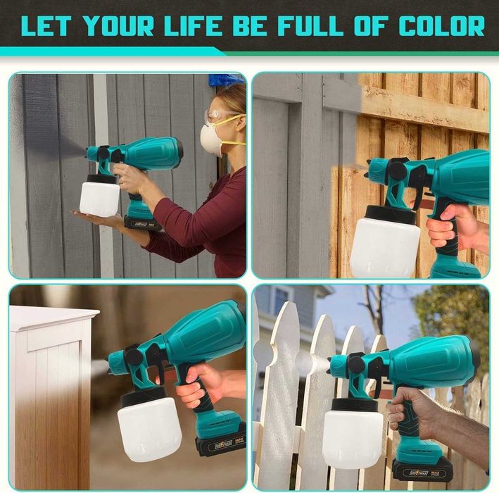 Нов акумулаторен пистолет за боядисване с 2 батерии на най-добра цена!