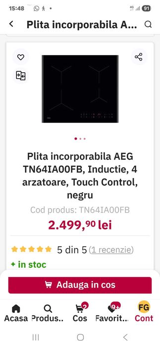 Vand plita noua electrica AEG