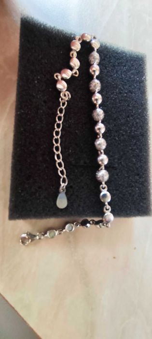 Ефектна сребърна гривна 16+5