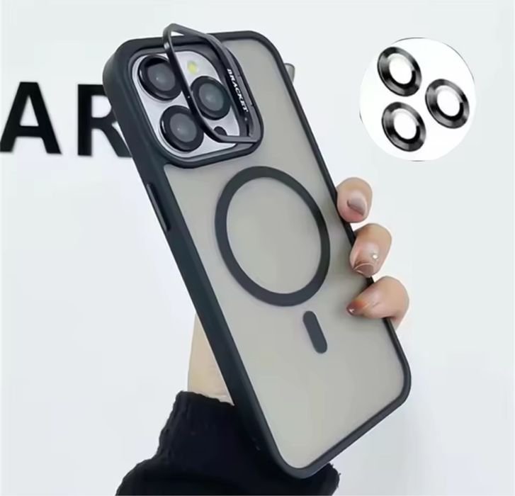 Iphone 16/17/PRO/MAX/PLUS/AIR Husa Magsafe Stand cu Folie Camera