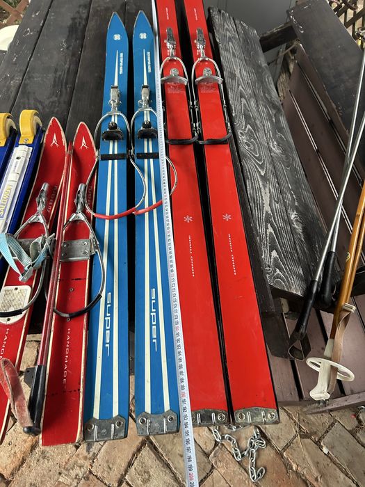 Schiuri  vechi din lemn alpenblitz copii si adulti