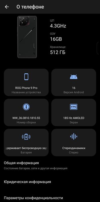 ASUS Rog Phone 9 Pro GLobal Germany