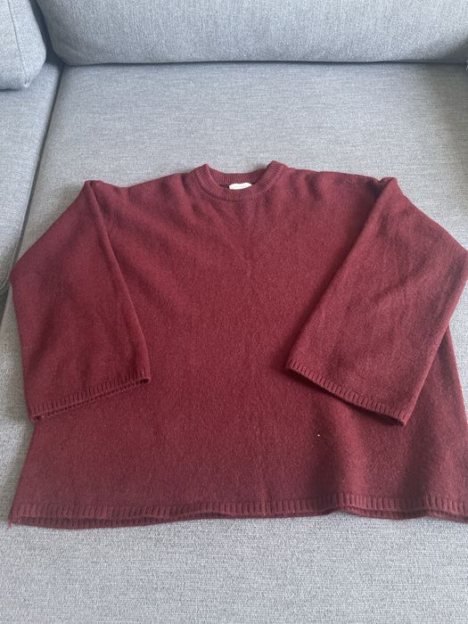Кофта  , теплая размер Оверсайз. Цвет бордовый