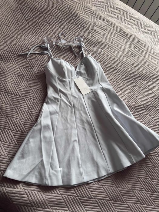 Рокля ZARA – светлосиня / пастелен нюанс