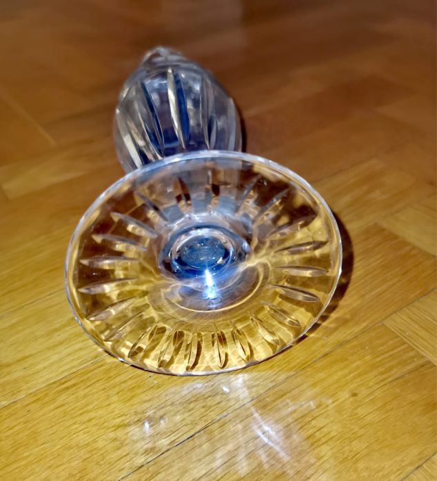 Антикварена кристална ваза червено черена рядка BAZAU PERLA LUX