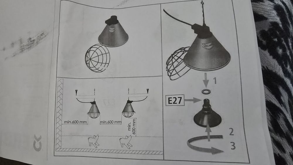Lampă încălzire infraroșu păsări inclus bec