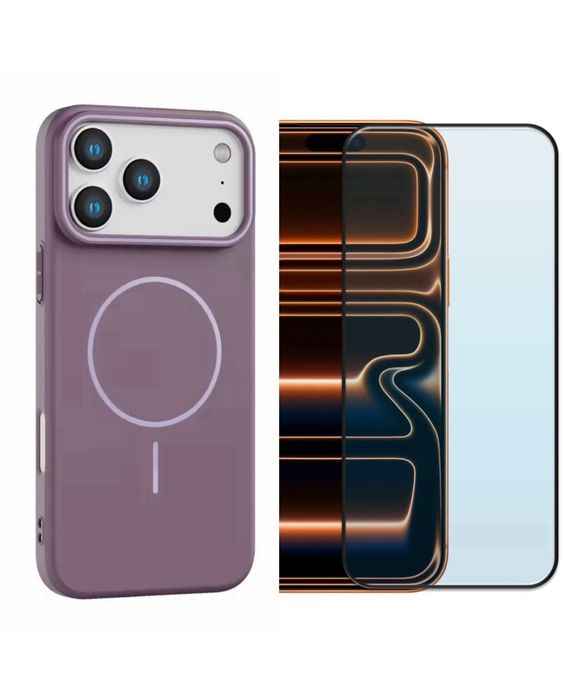 Husa Insertie Magnetica + Folie Sticla Iphone  16 17 AIR PRO MAX PLUS