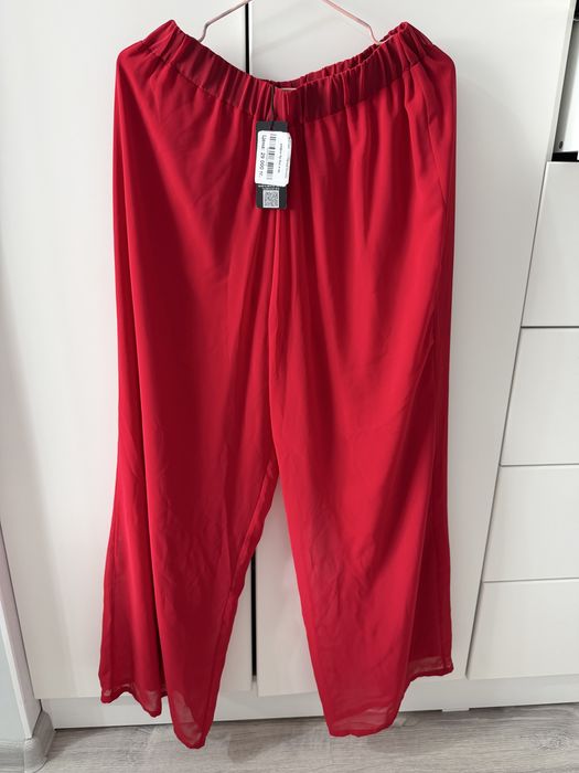 Красные шифоновые брюки