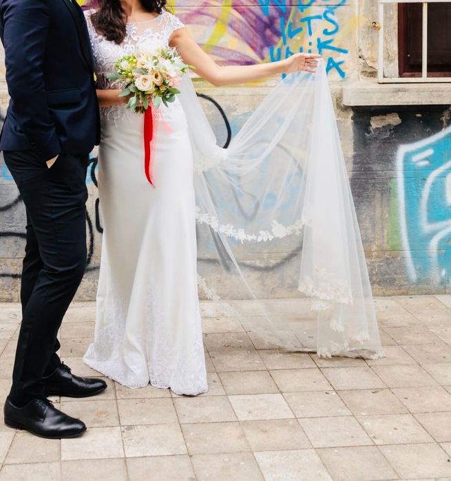 Rochie mireasa 36-S,  - pret initial: 4800/ CADOU: voal 2-3 m lungime