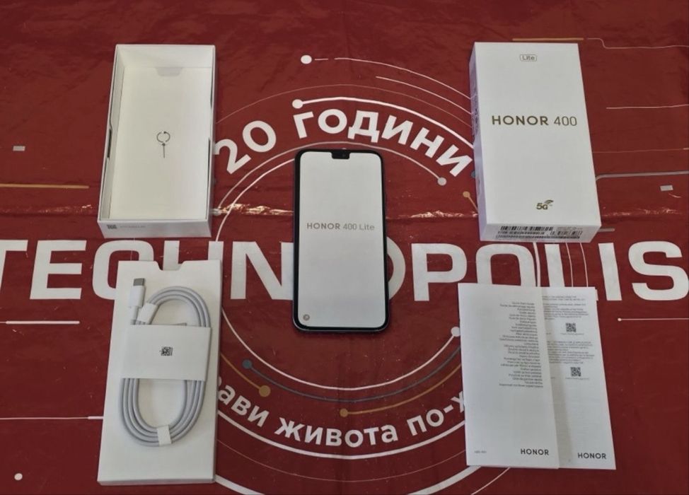 КАТО НОВ 256GB Honor 400 lite 5G Технополис Гаранция 2028 Green Зелен