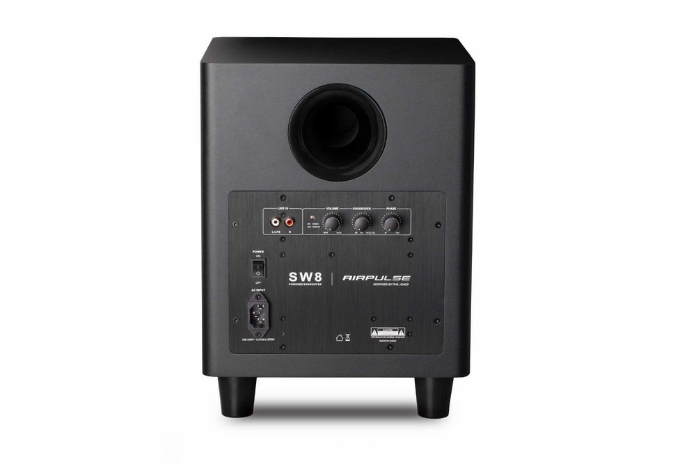 AIRPULSE SW8 активный сабвуфер легко интегрируется Airpulse A80, A100