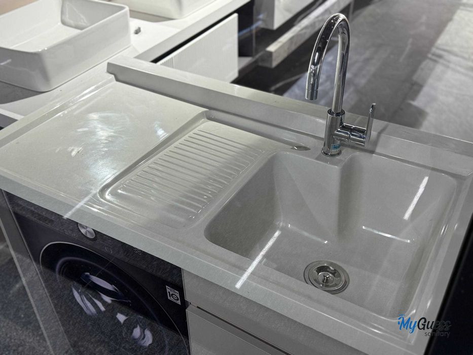 Раковина с тумбой над стиральной машиной. Kir mashina ustiga rakovina