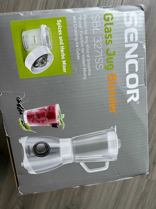 Blender sticla Sencor SBL3271SS + rasnita, 2+1 viteze, 0.8L, 400W, NOU