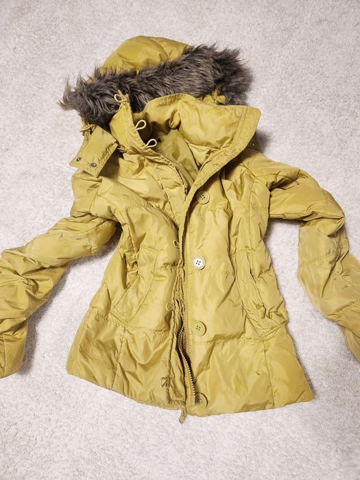 Дамско яке Calvin Klein, червено яке кожа, палто Bershka