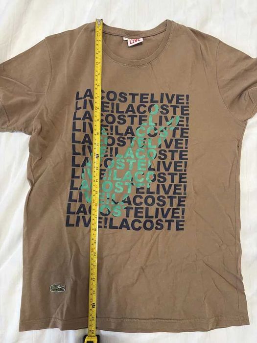 Lacoste Мъжка Тениска Размер L - Памук, Оригинална, Втора Употреба