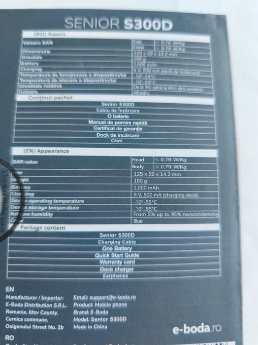 Telefon E-boda Senior S300D