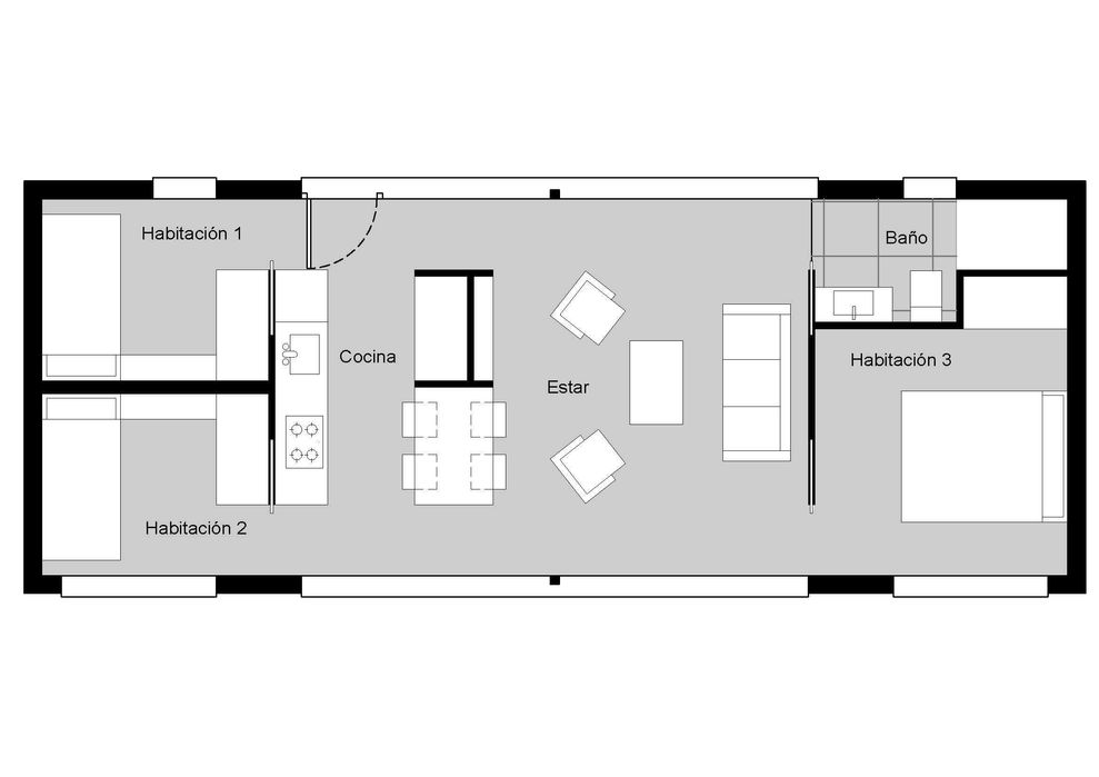 НА ИЗПЛАЩАНЕ - Луксозна къща с 3 спални от морски контейнери, 60 кв. м