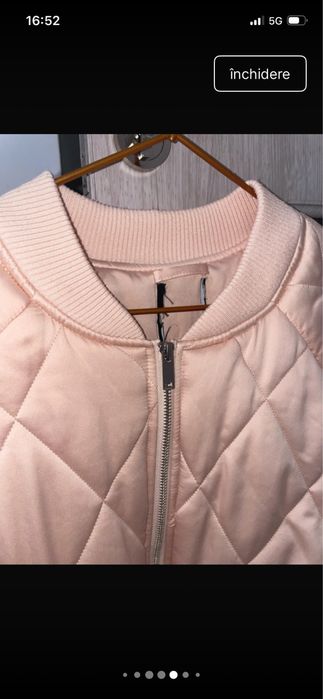 Geaca satin  culoare corai, Marmeid, calduroasa