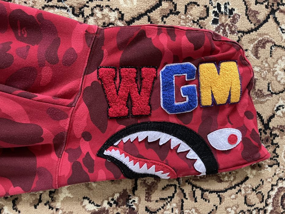 Bape Red Camo Shark Hoodie.