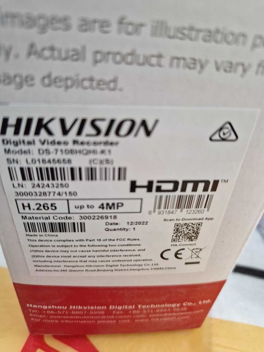 Dvr hikvision 8ch 4MB  DS-7108HQHI-K1(S)(C)