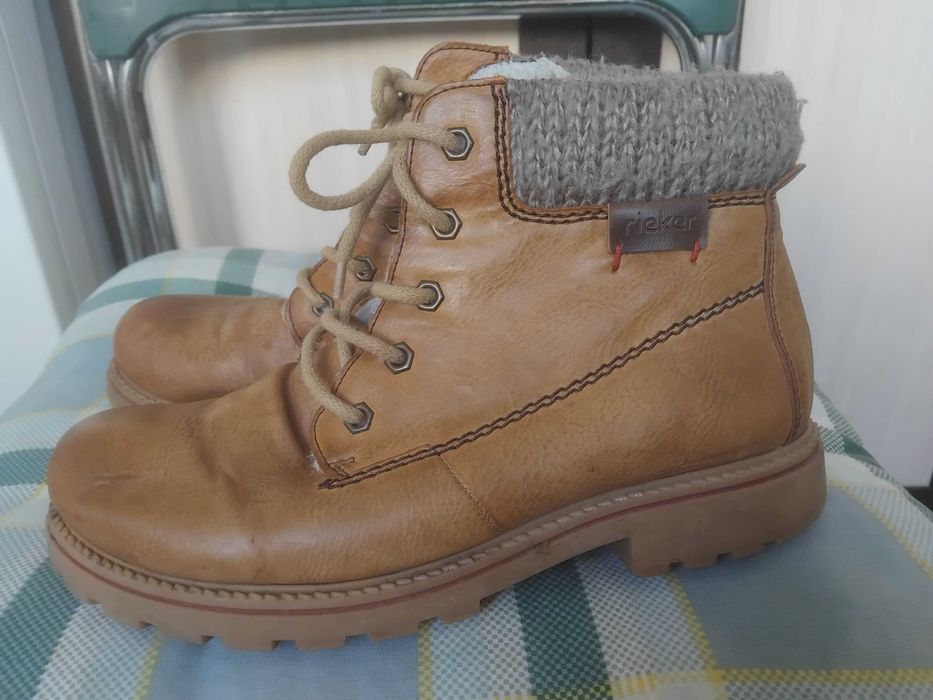 RIEKER 100% оригинални ботуши естествена кожа (стават за сняг и киша)
