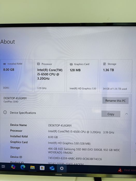 Desktop Dell optiplex 3040