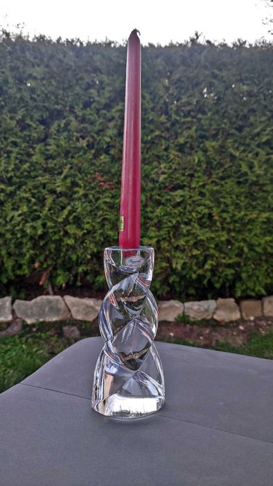 Rogaska Словения два масивни свещника от оловен кристал 1930 г