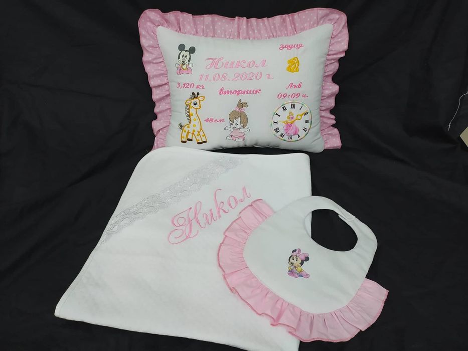 Памучна пелена за изписване с бродерия