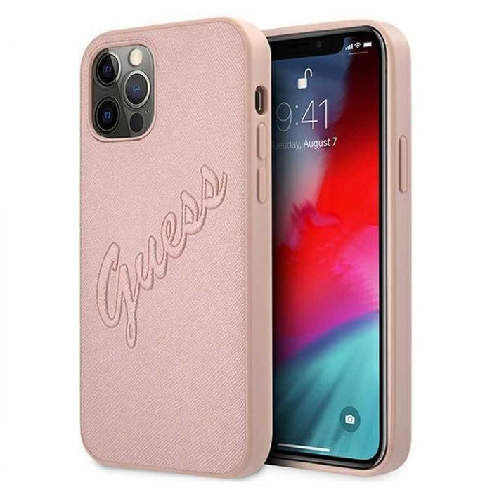 Гръб Guess Saffiano Vintage Script за iPhone 12,12 Pro,12 Pro MAX