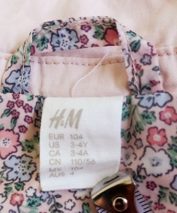 H&M Детско Памучно палтенце за Момиче, Светло розово, размер 104/3-4 г