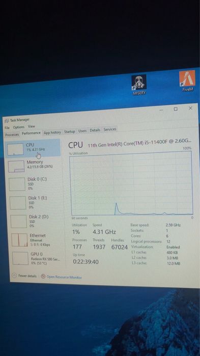 Vand pc gaming i5 11400f rx 580 8gb racire pe lichid (schimb cu cross sau scuter)