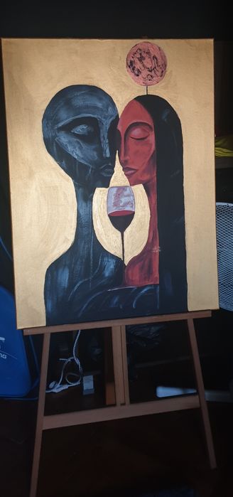 Tablou pictat 80cmx60cm O searã romanticã