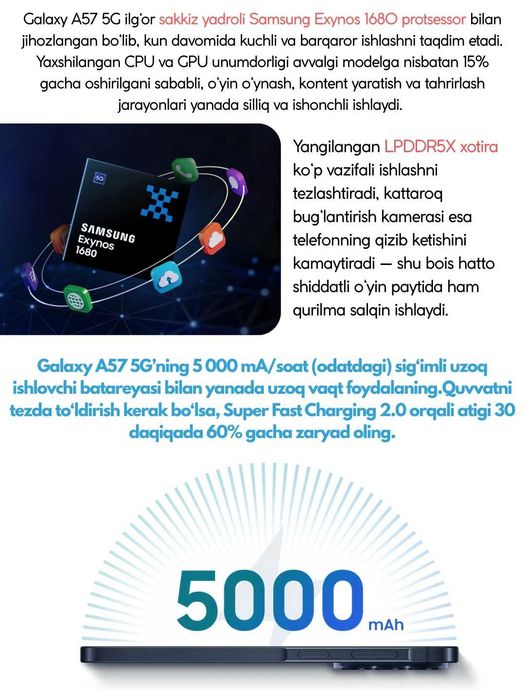 Продается Samsung A57 Год гарантия+Доставка