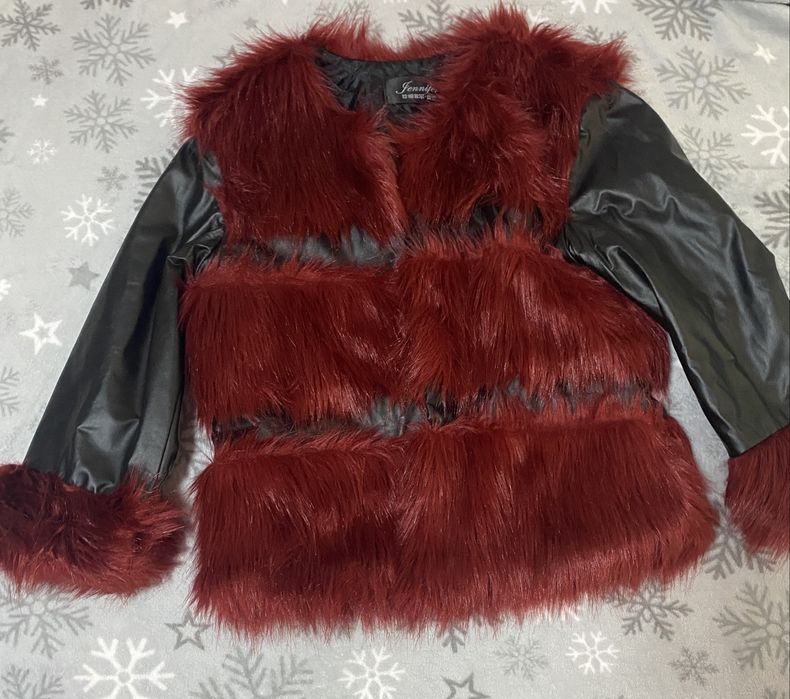 Geaca piele cu blana