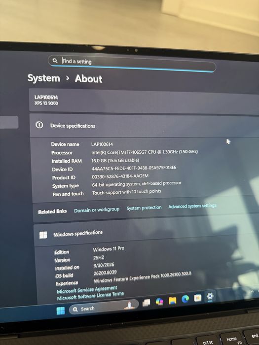 Laptop Dell xps 9300