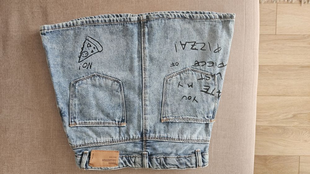 Дънкова пола Zara с рисунки