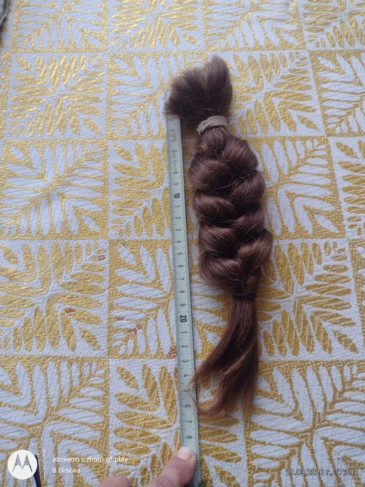 Естествена кестенява  коса