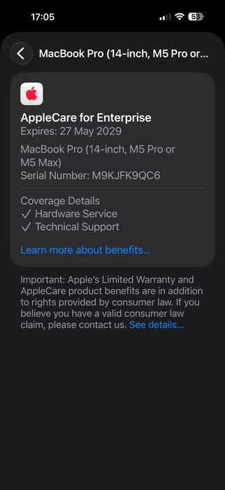 НОВ MacBook Pro 14" M5 PRO Chip 15-CPU/16-GPU/48GB RAM/1TB SSD ГАРАНЦИЯ ДО 27.5.2029г