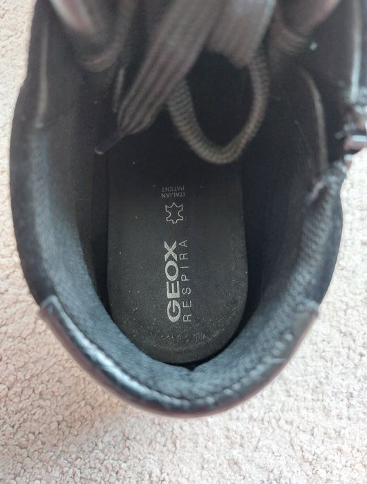Sneakers mid Geox 38 - 24,5 cm, piele și piele intoarsa. Aproape noi! Rezistenti la ploaie - waterproof
