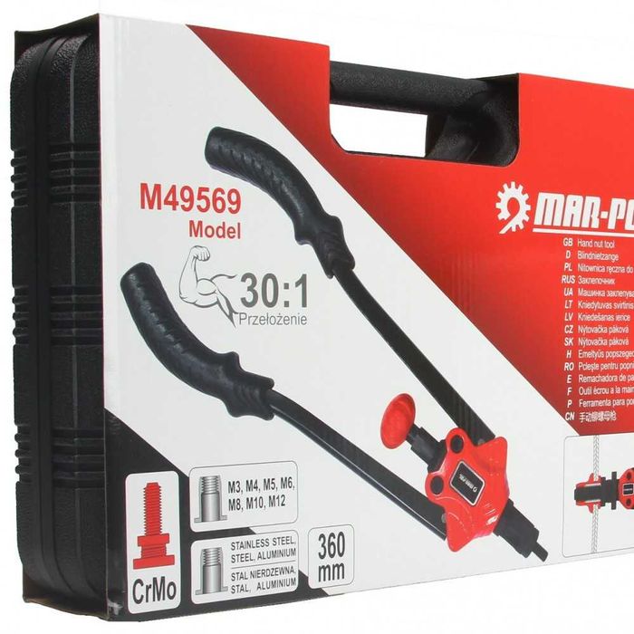 Комплект ръчна нитачка MAR-POL M3–M12  360 MM