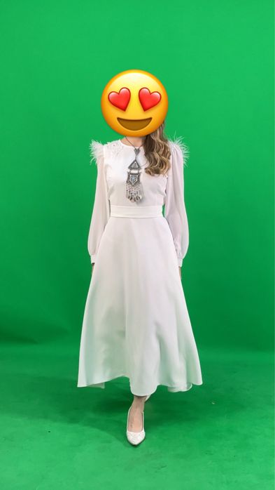 Платье белое на сырга салу