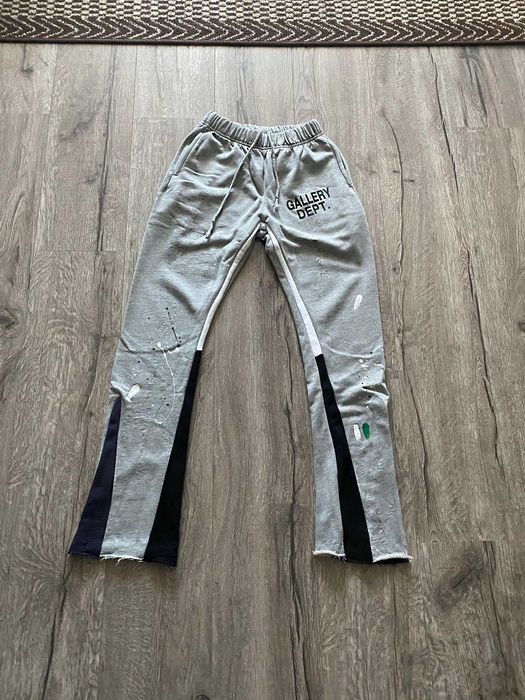 Gallery Dept Grey Flared Joggers Sweatpants Black Paint
