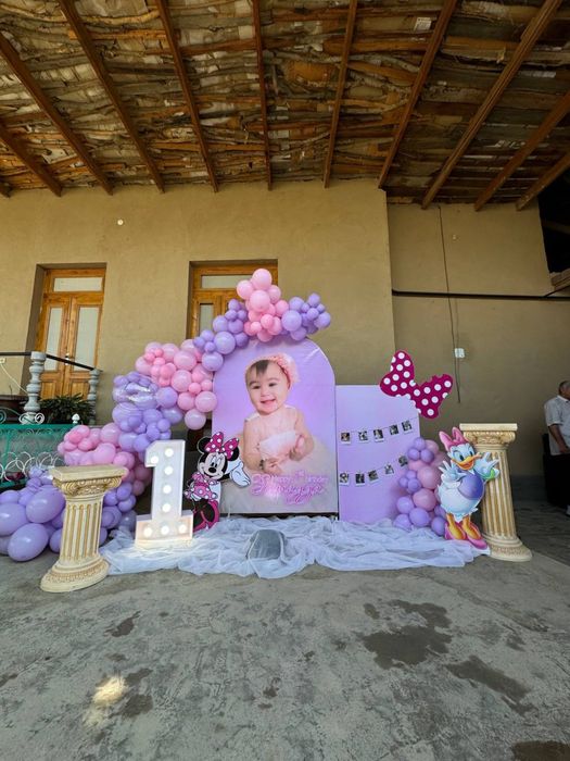 Детское оформление шарами на годик. Цена  800 000 тысяч.