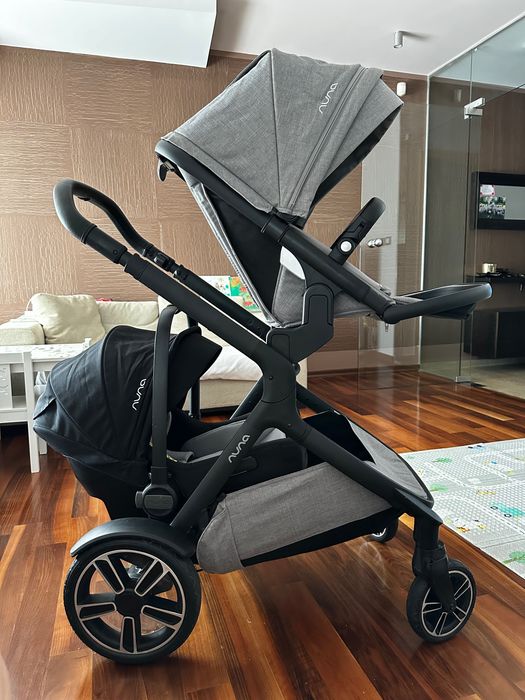 NUNA Travel System Demi Grow Double Stroller + Pipa Next За породени деца или близнаци / Комбинирана количка Нуна + столче за кола