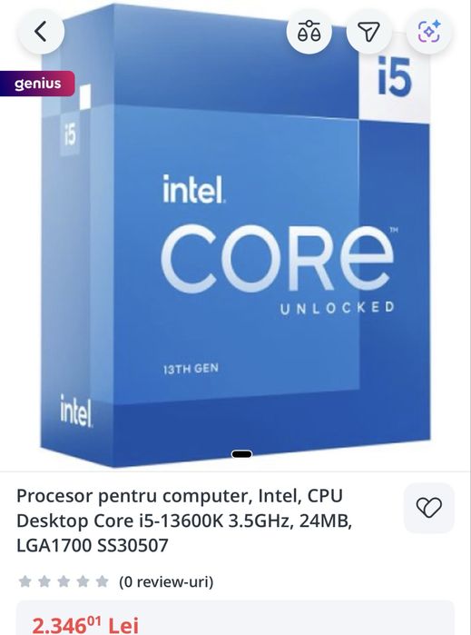 Procesor i5 13600k - factura  si garantie activa